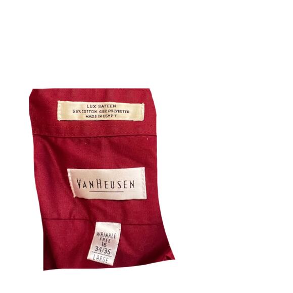 Van Heusen Cranberry Wrinkle Free LS Dress Shirt 16 34/35 - Picture 3 of 3